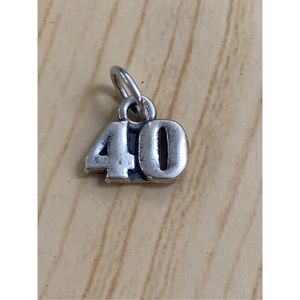 .925 Number 40 Sterling Silver Jewelry Charm #age #birthday